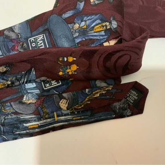 Nature's Museum Collection Men's Tie 100% Silk Red AJ Salon - Picture 4 of 7